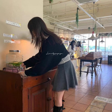 现货 /2025秋季新款韩国东大门蕾丝边伞裙可可爱爱针织半身裙