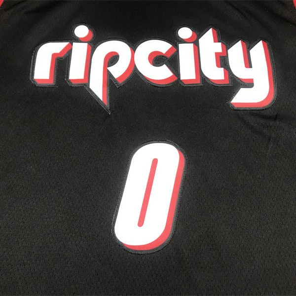 Вышитая баскетбольная майка Trail Blazers №0 Лиллард баскетбольная майка Trail Blazers