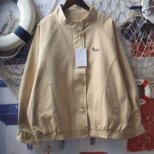 日系软妹学院风甜美ins童趣小狗刺绣宽松立领机车夹克少女短外套