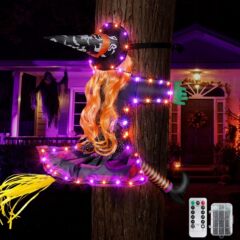 クロスボーダー新しいハロウィン装飾木登り魔女 LED ライト発光木抱き魔女木突き魔女パーティー小道具