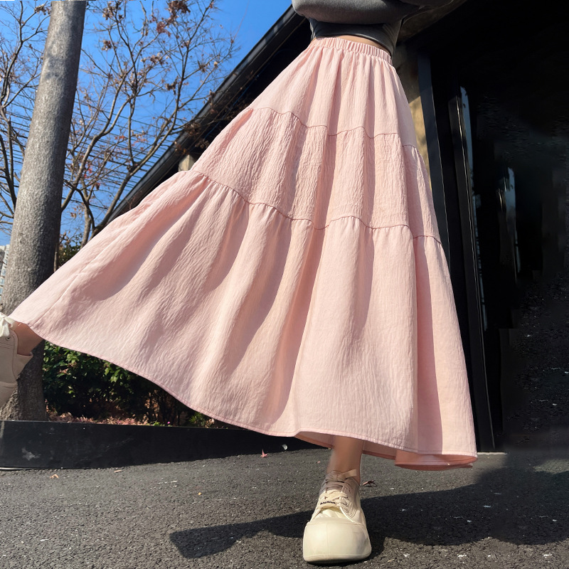 Silk summer long skirt