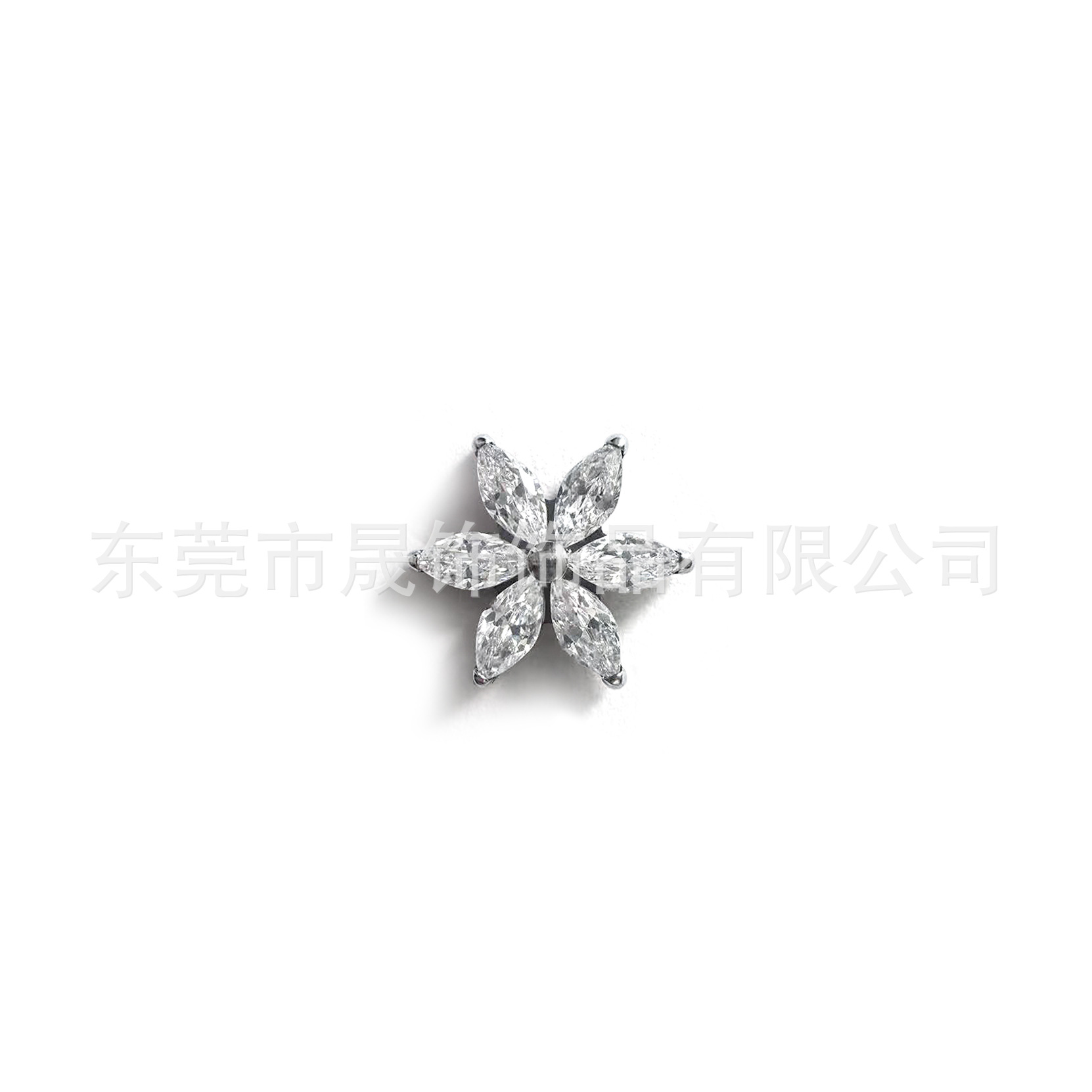 F136 Titanium Alloy 六马眼 Flower Ear Stud Studded 5A Zirconia Internal Thread Labret Stud Ear Stud Helix Cartilage Stud Piercing Jewelry