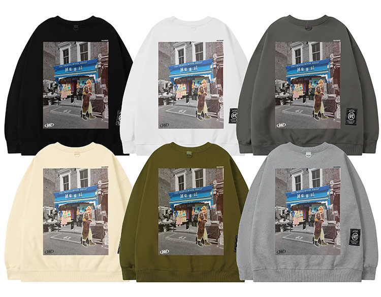 Men's Clothing round neck pullover sweater heavyweight high street original designer brand Japanese couple style _voghion.com