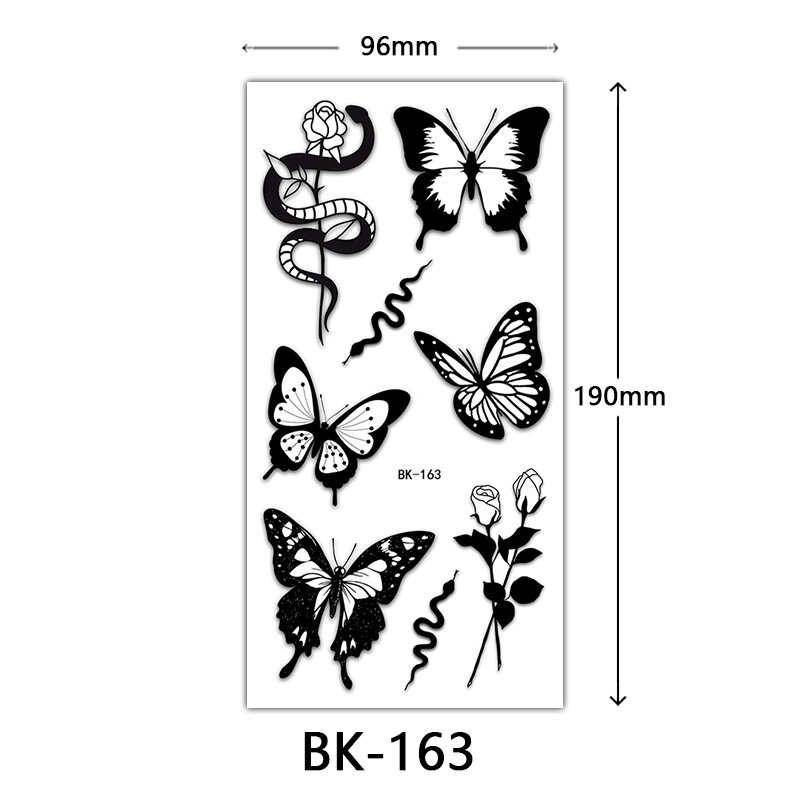 Tatuaje Temporal de Flores Boceto de Papel de Transferencia al Agua, Impresión por Transferencia de Agua, para Cuerpo image 169