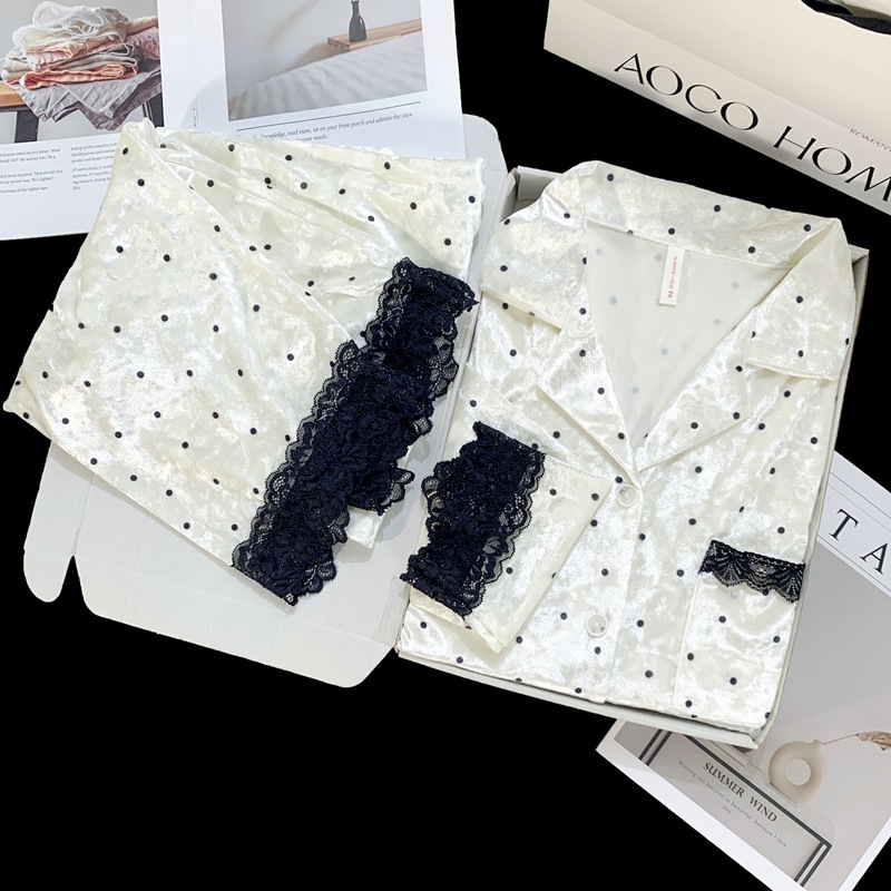 5017#폴카 도트 레이스-여성 스타일