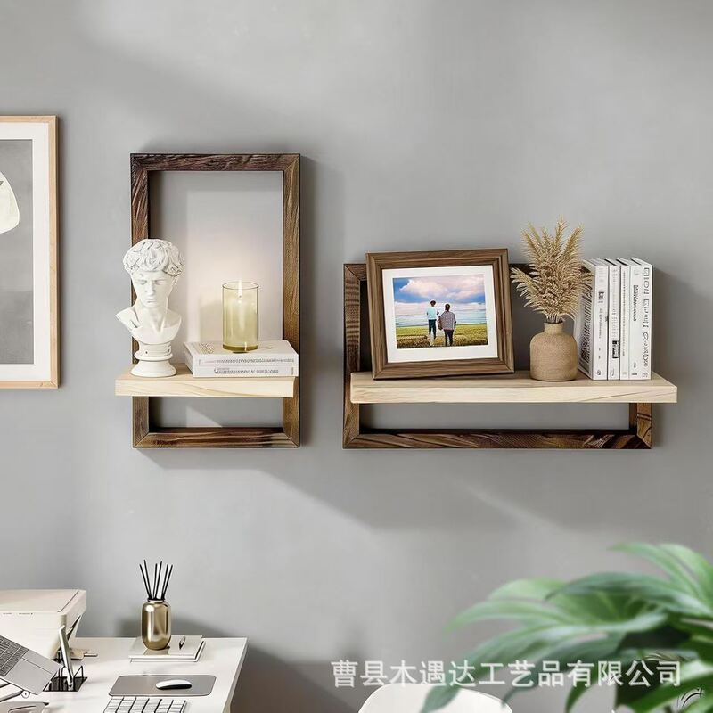 Wooden Photo Frame Display Stand Wall-Mounted Storage Rack Solid Wood Household Miscellaneous Storage Rack Partition Shelf Wooden Photo Frame Display Stand Wall-Mounted Storage Rack Solid Wood Household Miscellaneous Storage Rack Partition Shelf