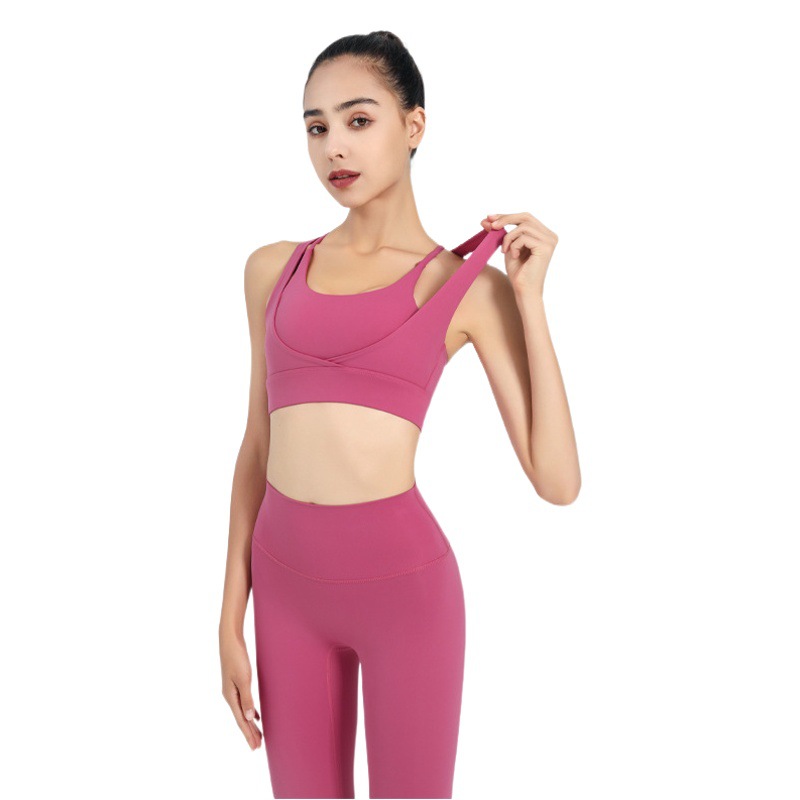 Doble correa de hombro ropa interior deportiva espalda a prueba golpes correr push up entrenamiento chaleco se puede usar fuera fitness ropa yoga sujetador