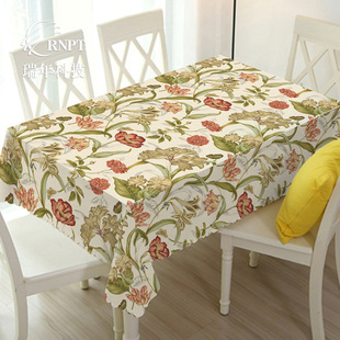 Ruinian manufacturers hot new Chinese home printing table cloth rectangular table cloth PVC waterproof table cloth