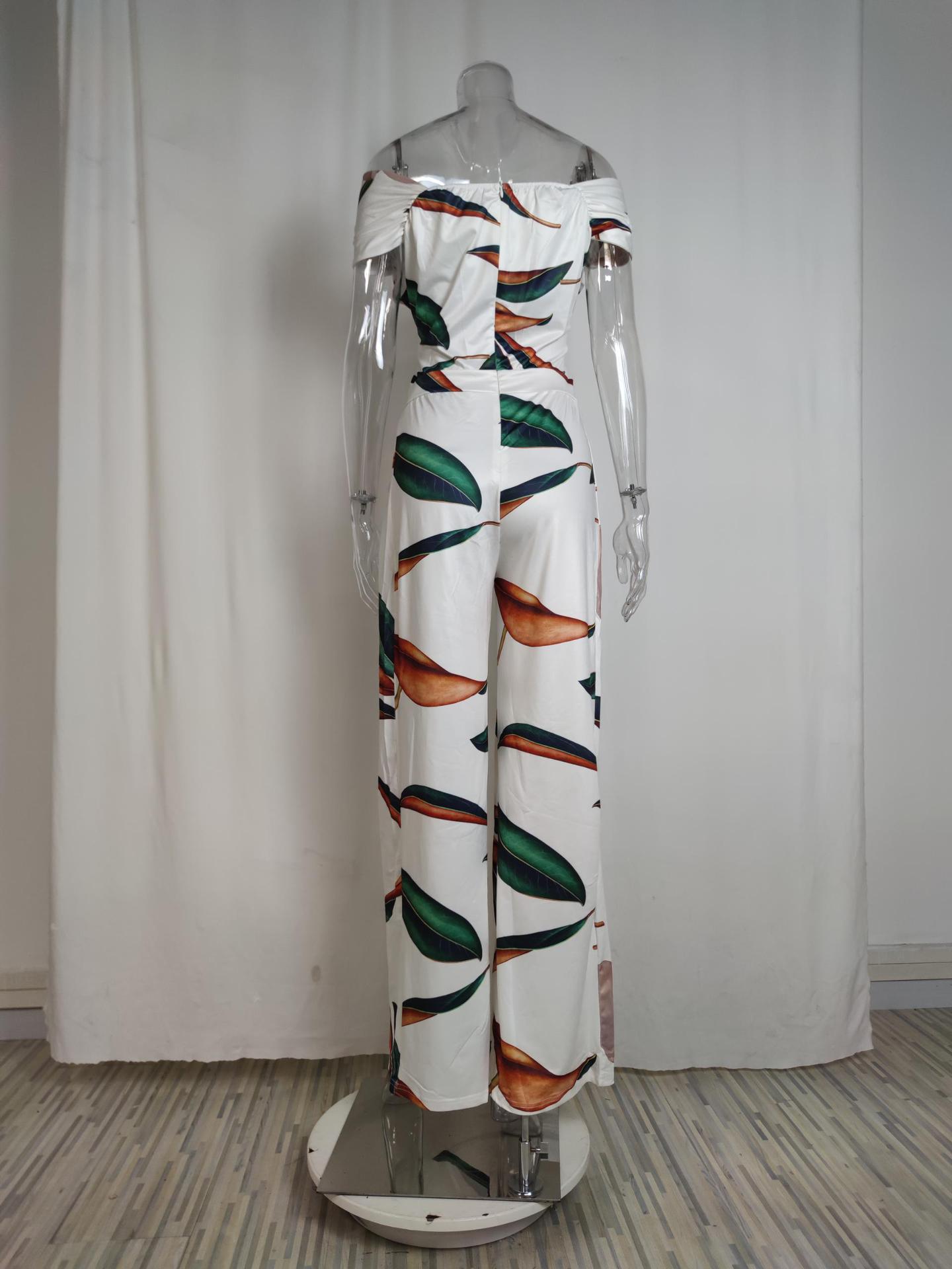 548g Weight Short Sleeve Sleeve Length Full Length Pants Length Polyester Fabric Type Mid Waist Waist Line Jumpsuits Pants Type Micro-Elastic Elasticity Holiday, Beach Occasion Loose Fit Type Printing, Stripe Pattern Summer Season Women's Gender Printing Design Vacation Style Women's Holiday Beach Vacation Printing Stripe Full Length Printing Jumpsuits 8