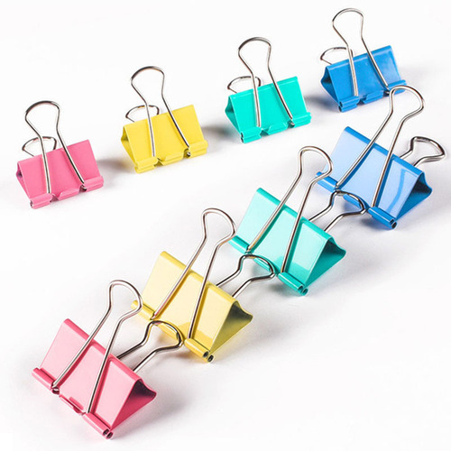 Office supplies long tail clip metal ticket clip barrel size student test paper file clip color swallowtail clip
