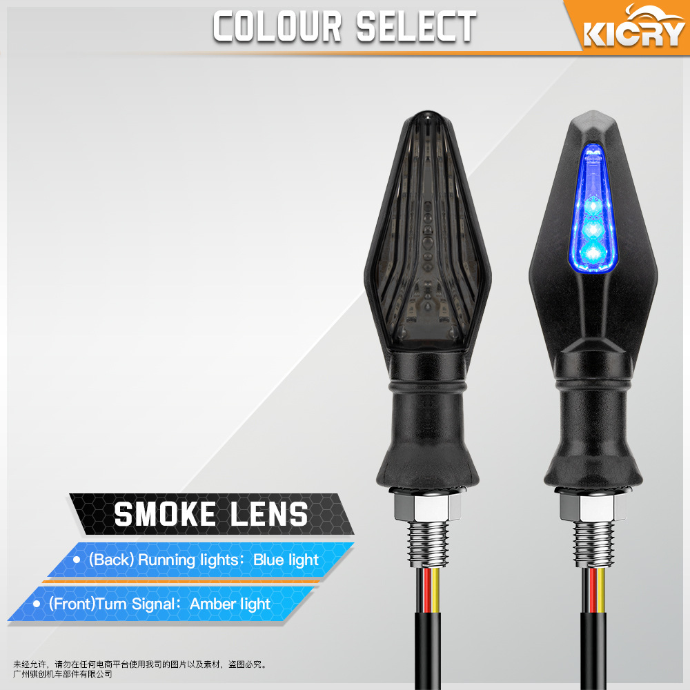 Accesorios de modificación de la motocicleta universal de doble cara de dos colores LED Luz indicadora de señal de giro de la motocicleta