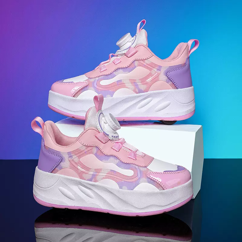 跨境货源暴走鞋男女儿童四轮变形轮滑鞋男童轮子鞋女童溜冰鞋批发