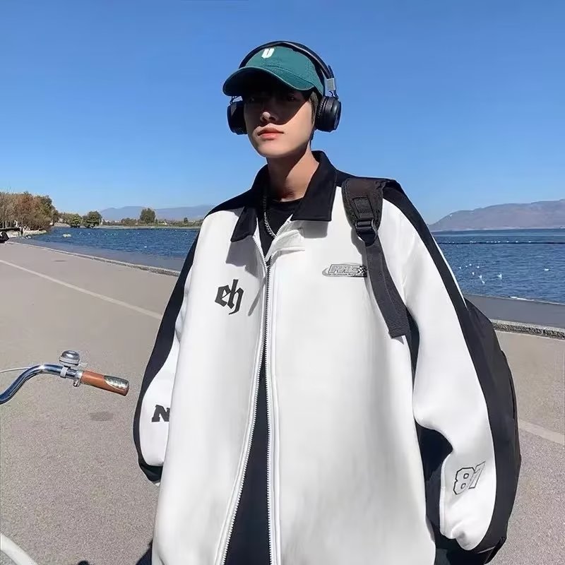 棒球服外套男春秋季新款痞帅设计感小众美式复古潮流宽松学生夹克