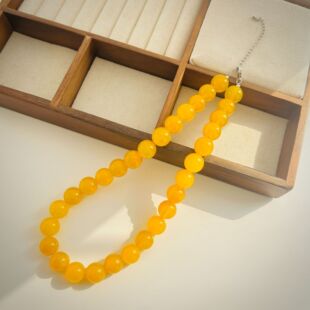 Natural Yellow Agate Old Beeswax Multi-Circle Rosary Necklace for Women Chicken Fat Yellow Beeswax Amber Pendant Turquoise Pendant