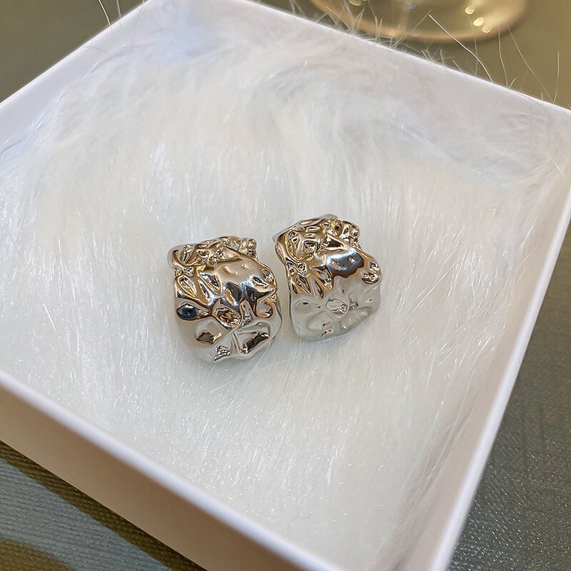银针冷淡风银色金属圆形耳环轻奢高级感耳圈女时尚耳饰设计感小众|undefined
