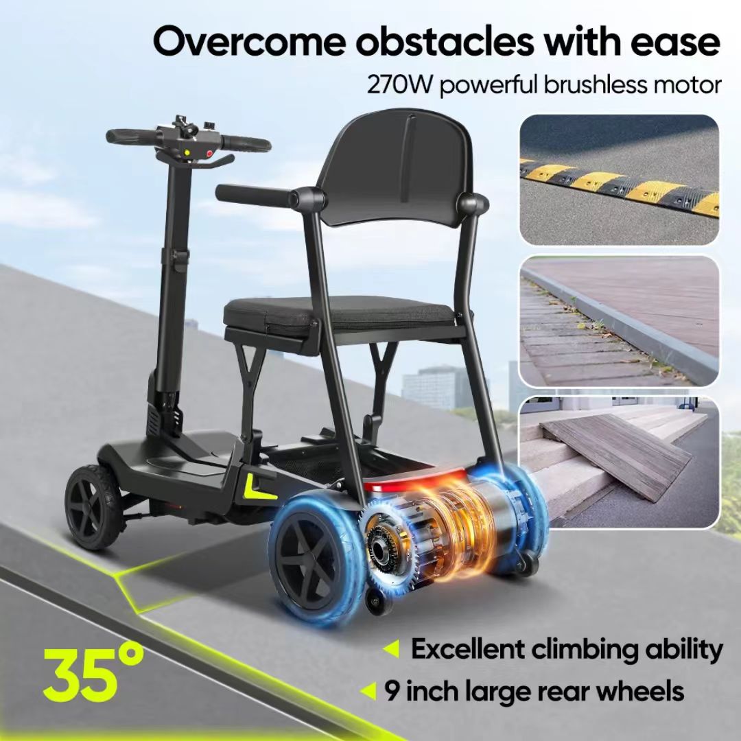 Lightweight Folding Aluminum Alloy Frame Electric Mobility Scooter for the Elderly