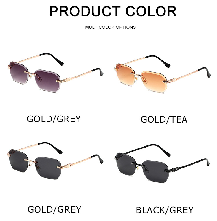 96g Weight Frameless Glasses Structure Sunglasses Classification PC, UV400 Protection Lens Material Square Glasses Style Outdoor Occasion Solid Color Pattern All Seasons Season Unisex Gender Simple Style, Classic Style Style Simple Style Classic Style Solid Color PC UV400 Protection Square Frameless Women's Sunglasses 5