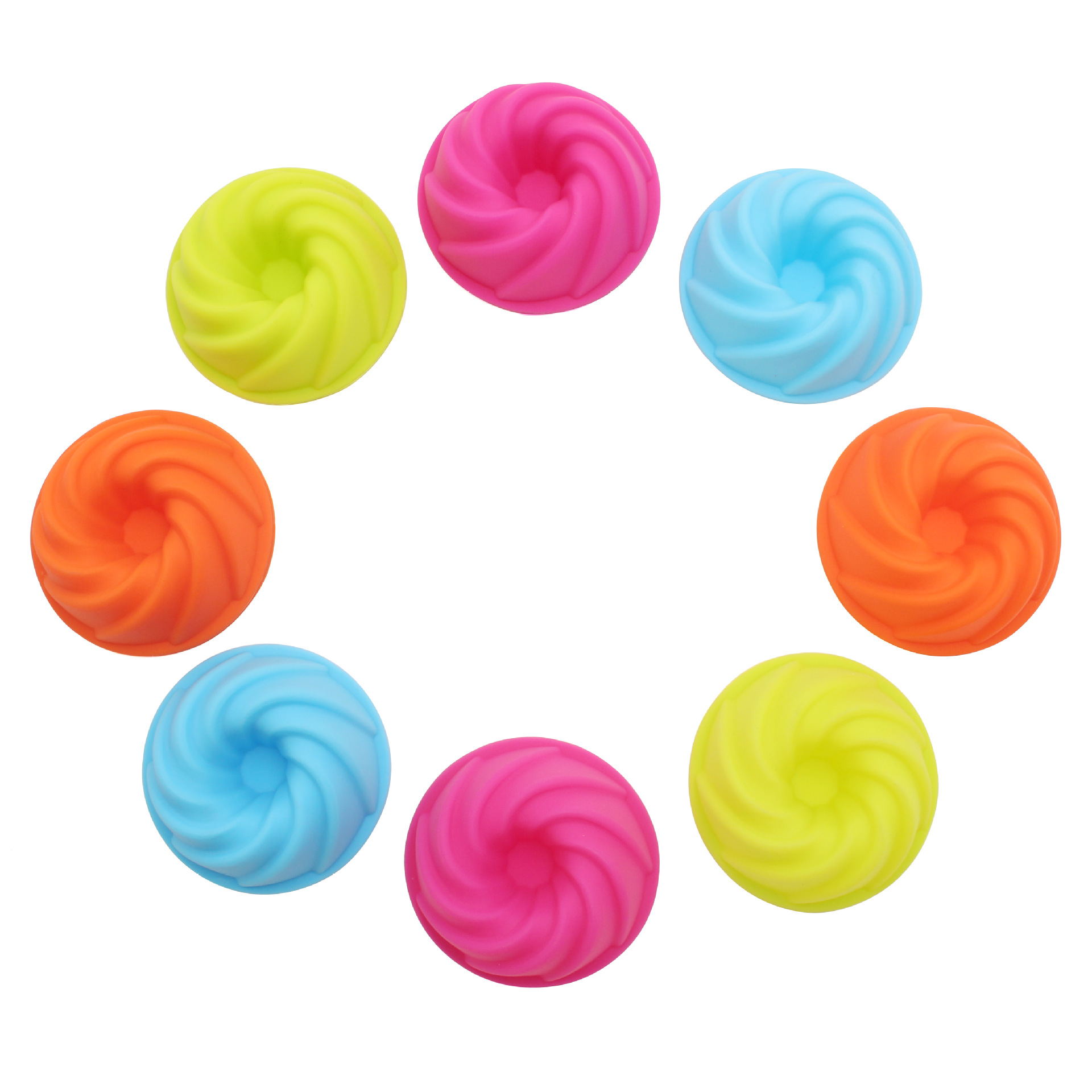 12 작은 나선 곡물 컵: 로즈 레드, 오렌지, 그린, 블루