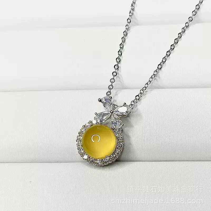 Stone inlay, pendant for princess, silver agate silver washing, wholesale