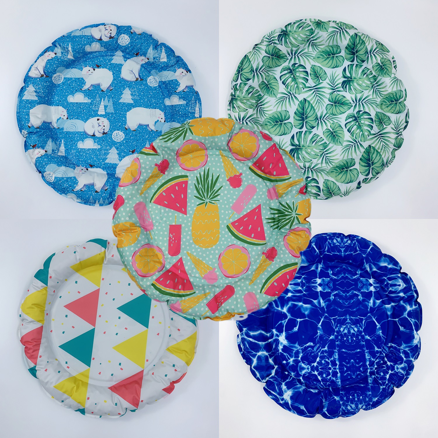 여름 용품 둥근 애완 동물 얼음 둥지 고양이와 개 쿠션 인쇄 재고 도매 냉각 둥지 개 멋진 둥지 시원한 매트