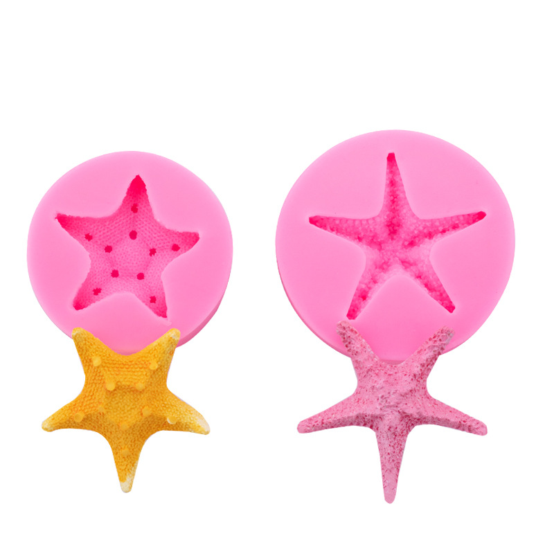 Una variedad de estrellas de mar tridimensional molde de silicona para hornear pastel de postre decoración Fondant chocolate ritmo seco molde