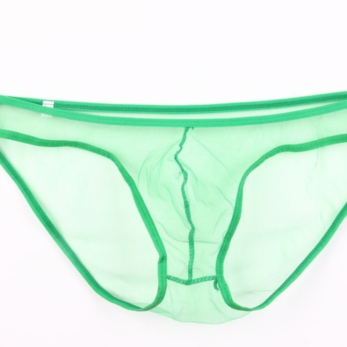 New gay men's underwear foreign trade European and American see-through fine mesh pouch low-waist briefs men's large size C-034