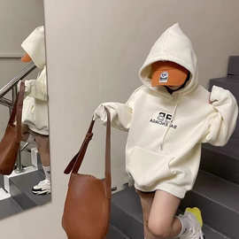 女童卫衣秋冬款2024新款大童女孩韩版秋装连帽上衣儿童装洋气衣服