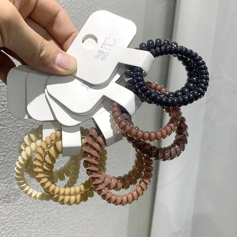 Hot sale 2 yuan hair band set Korean style elevator telephone line head rope rubber band 5.5cm girl hair tie phone coil