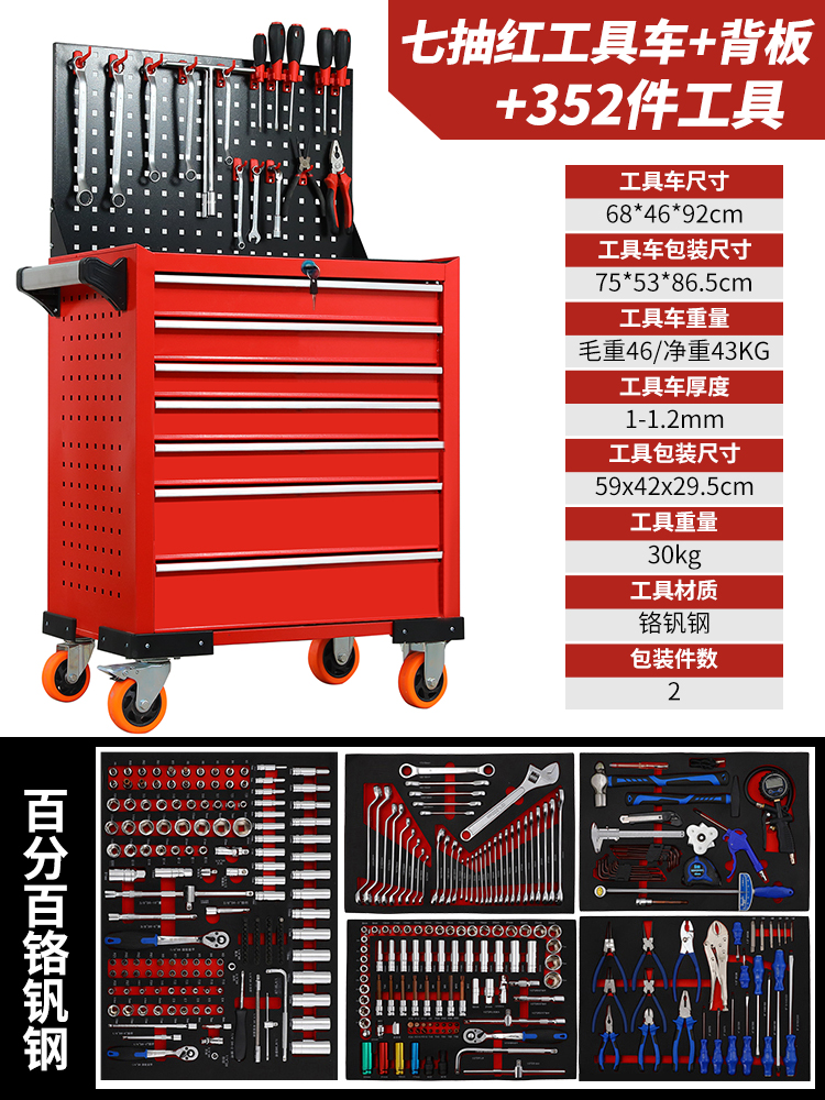 뉴 세븐 펌프스 레드 + 후면 패널 + 352 도구 세트