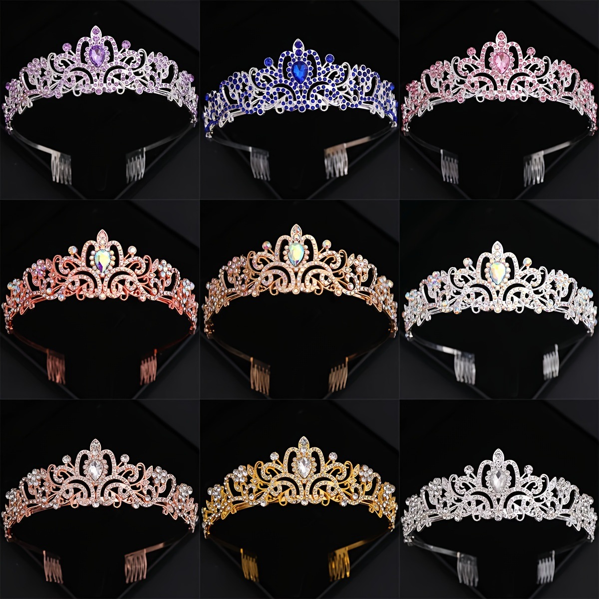 208g Weight Crown Hair Accessories Type 1 Piece Quantity Wedding, Engagement Occasion Luxurious Bridal Shiny Women's Adults Crown Knot Alloy Plating Crown