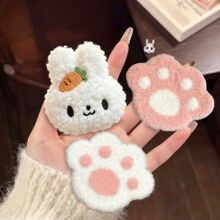 爱毛绒兔子猫爪刘海贴魔术贴少女碎发整理神器卡通前额发贴头饰