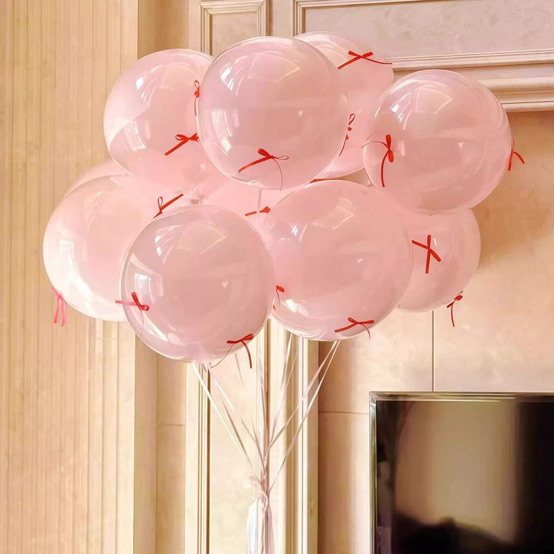 Pink Bobo Balloons Floating in the Air for Birthday Decoration, Engagement Photo Props, Proposal and Wedding Arrangements Pink Bobo Balloons Floating in the Air for Birthday Decoration, Engagement Photo Props, Proposal and Wedding Arrangements