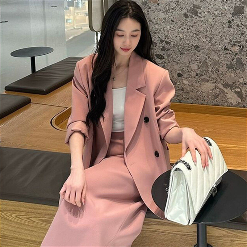 西装半身裙女2025秋季新款韩版职场时尚气质通勤小众小西服外套女|undefined