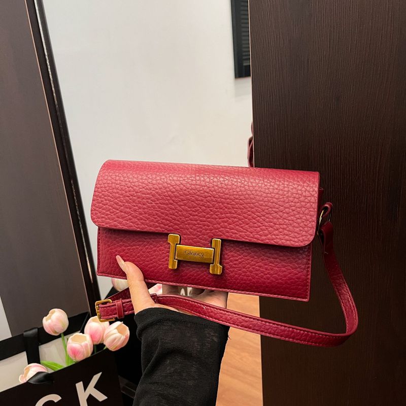 时尚H扣链条包包女包秋冬新款单肩斜挎女包高级感质感腋下小方包|undefined
