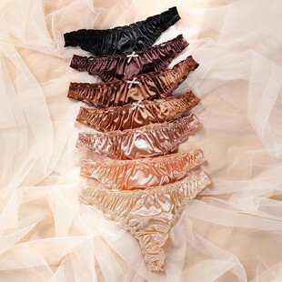 �羳7 Pcs Ladies Frill Trim Satin Seams No Show Underwear