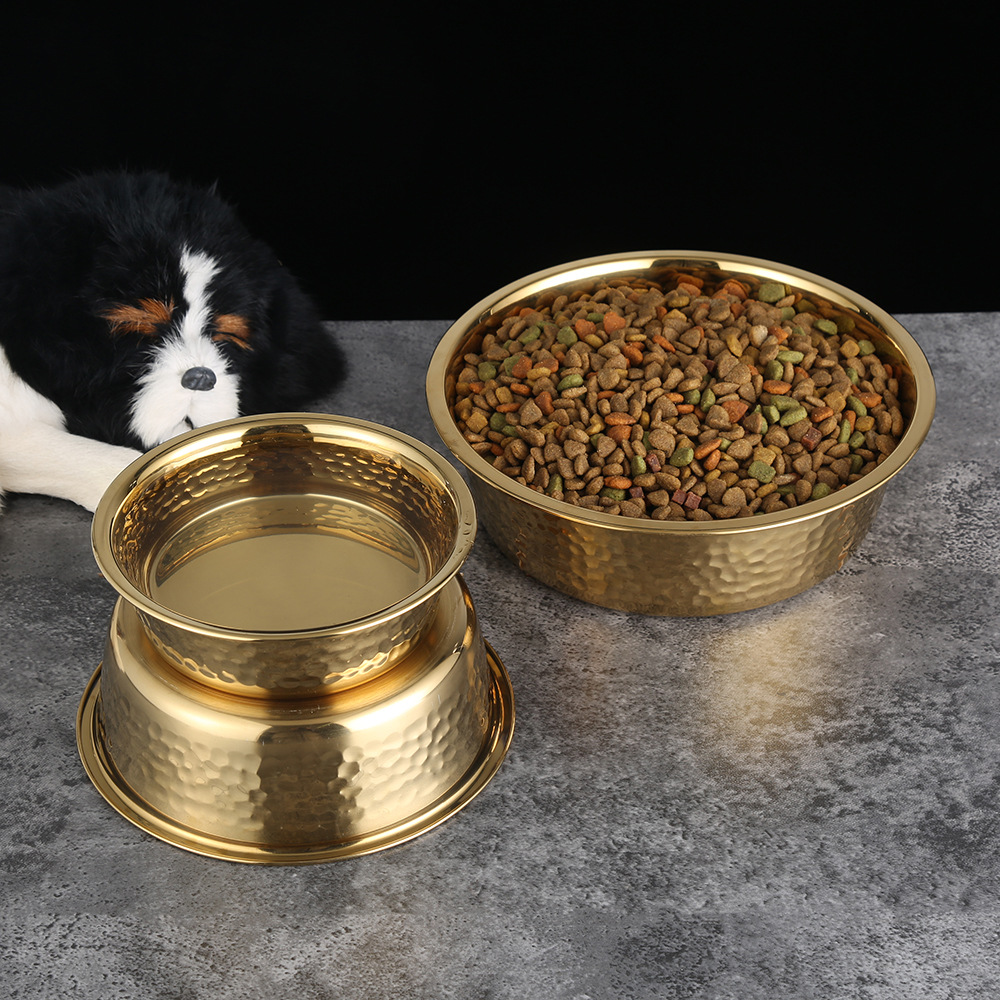 Tazón para mascotas de acero inoxidable grande de gran calibre engrosado para gatos y perros Alimentador para gatos Tazón para gatos Tazón para perros Suministros para mascotas transfronterizos