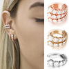 Ear clips, fashionable metal earrings, no pierced ears, simple and elegant design, European style