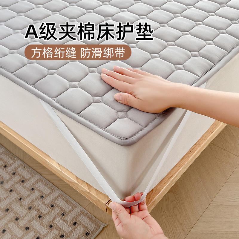 Quilted mattress pad, home bedding pad, double mattress protector, all-season mattress pad, student dormitory
