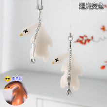 跨境烤鸭挂饰个性钥匙扣百搭包包挂件车载手机链树脂树脂烤鸭挂饰
