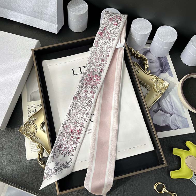 D versión alta 18 mm bufandas de seda cinta cinta delgada correa de pelo larga decoración pequeña bufandas animales de la selva H