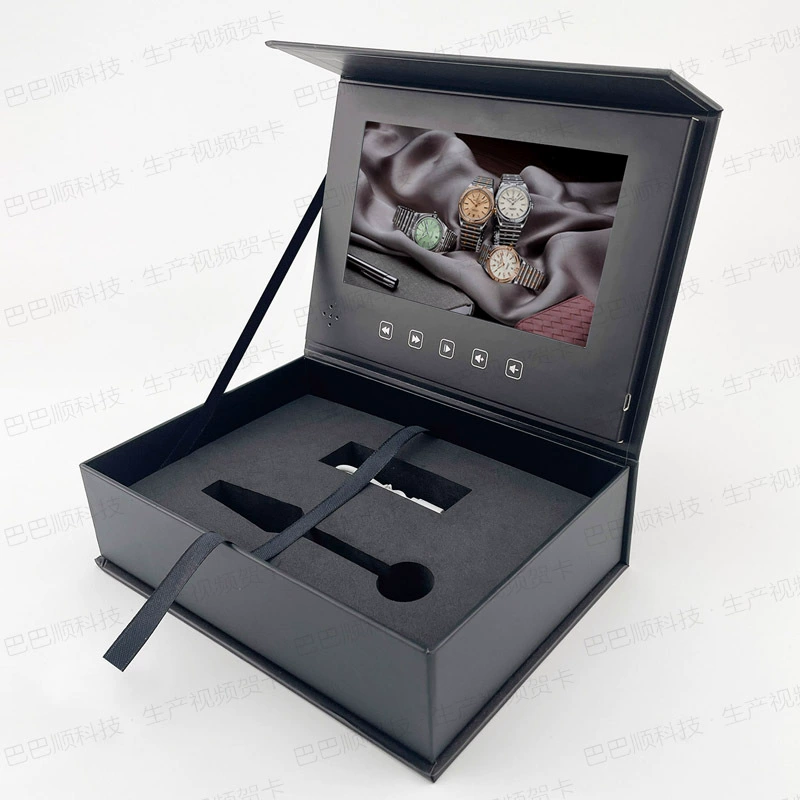 Video gift box high -end greeting card gift with screen player packaging open cover product explanation VideoBox blessing