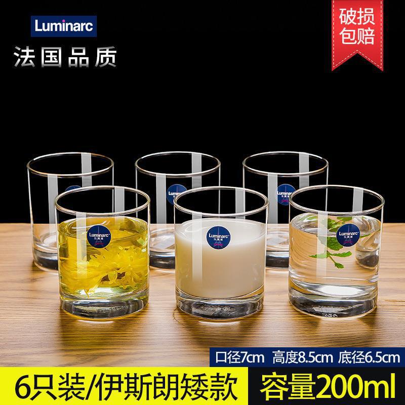 Taza de vidrio Le Meiya para el hogar Taza de té engrosada resistente al calor Juego de taza de agua de vidrio Transparente Taza de bebida de 6 piezas para el hogar