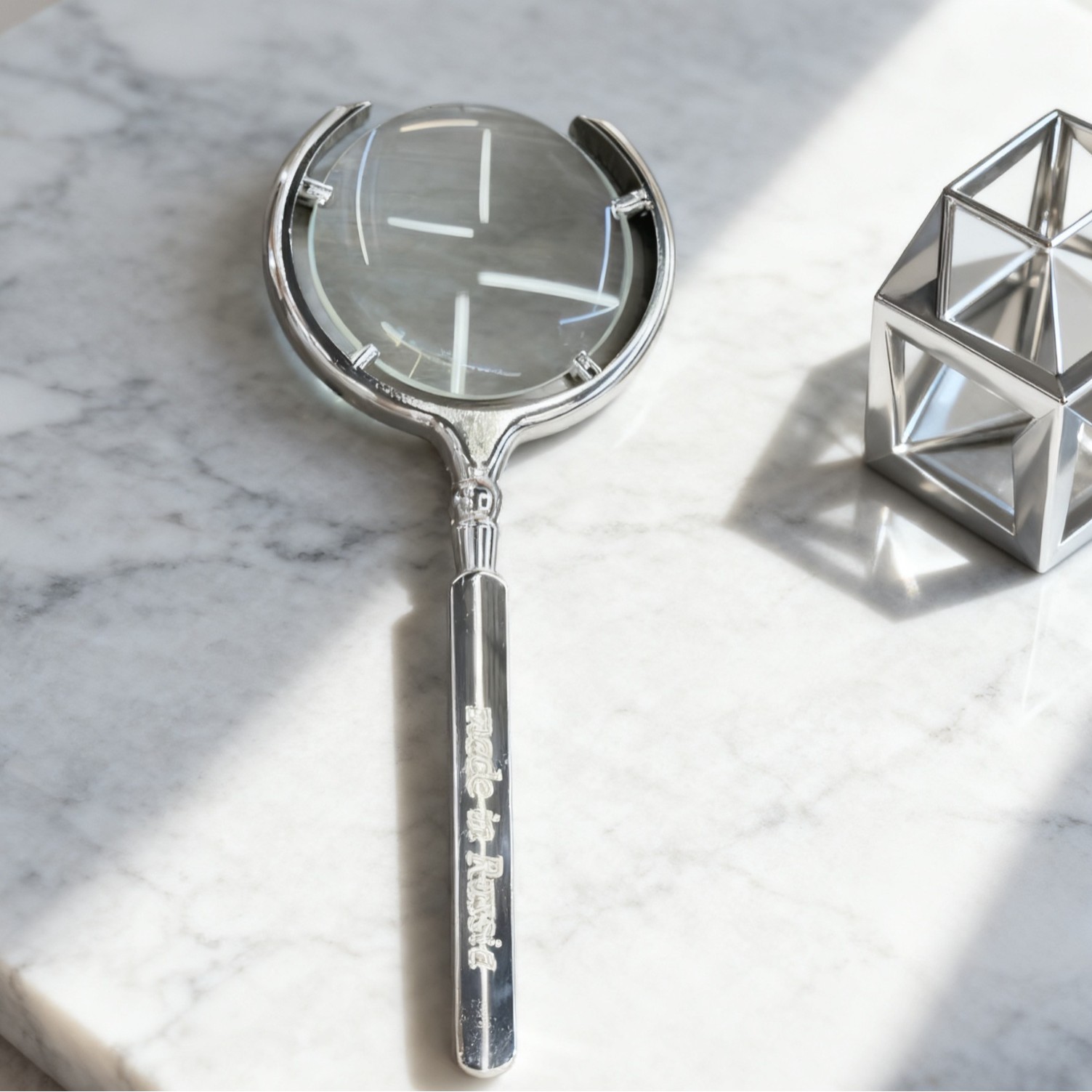 全光学俄罗斯10倍仿古式全金属开口式月牙形手持式放大镜阅读考古