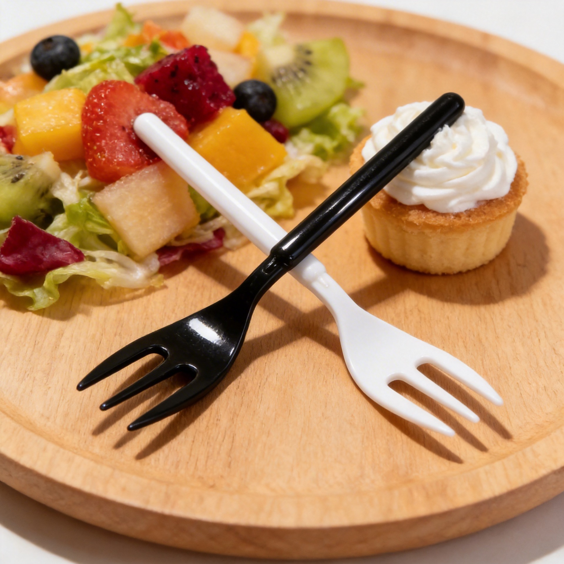 Disposable Individually Packaged 99.9cm Forks, Thickened Fruit Forks, Cake Forks, Long Handle Milk Tea Forks, 10cm Reinforced Forks