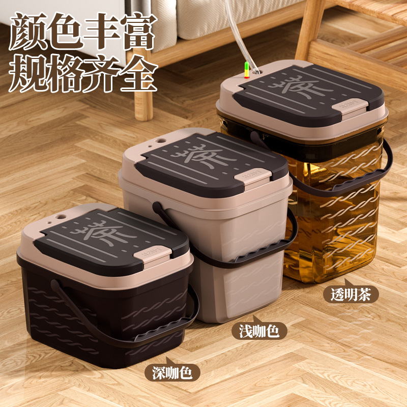 手提式弹盖茶水桶茶叶茶渣桶家用功夫茶具配件茶盘茶台过滤垃圾桶|undefined