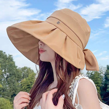 夏季新款女士空顶帽可折叠防紫外线太阳帽子韩版UV大檐防晒遮阳帽