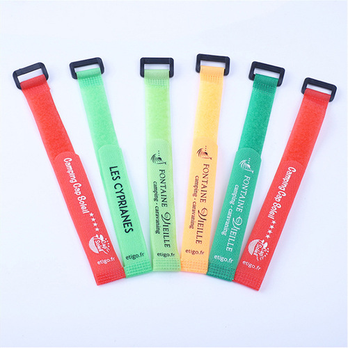 Zipper fastener strap with buckle, strap, hook and loop fastener, colorful nylon strap, writable, logo printing factory