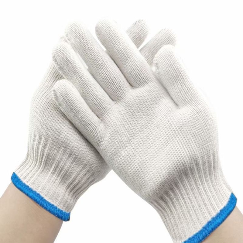 Guantes de Trabajo y Protección de Hilo de Algodón, Resistente al Desgaste, Antideslizante, para Trabajo y Jardinería