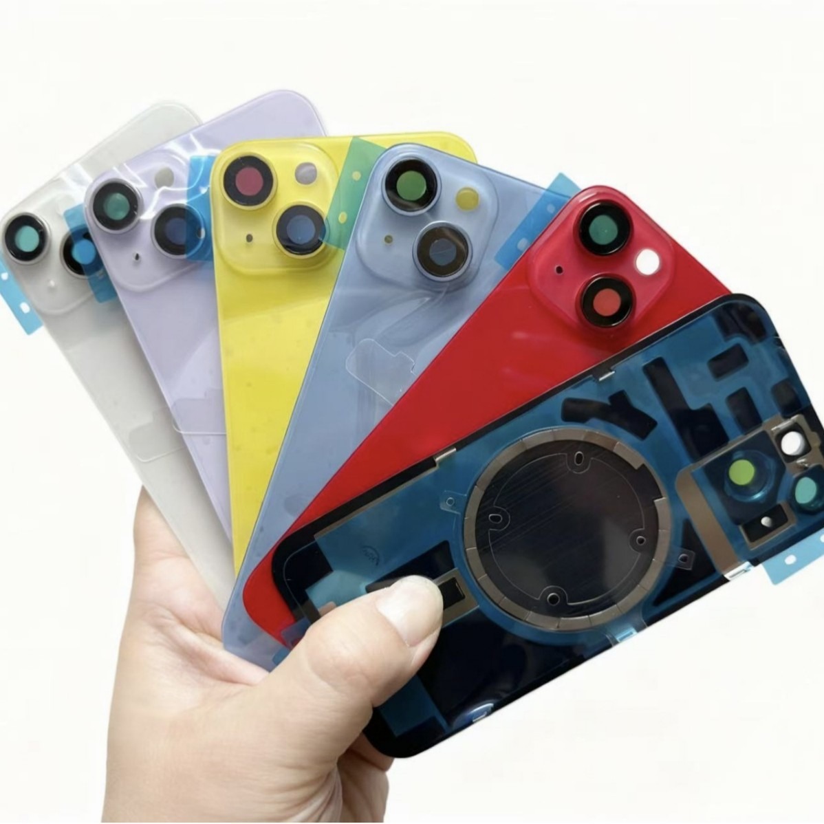 Aplicable a la cubierta trasera del iPhone, vidrio trasero, agujeros grandes sin desmontaje 8 - 17, pegamento 3M sin etiqueta