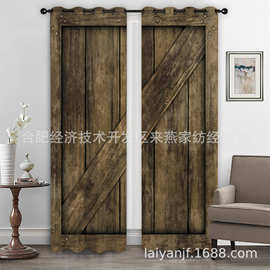 亚马逊跨境卧室高精密夹黑丝遮光打孔窗帘装饰布帘木门系列厂家